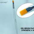 Gel Brush Flat Synthetic #4 ( Transparent Marble Handle)