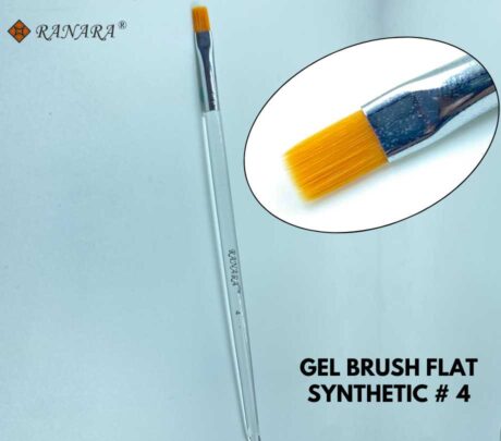 GEL BRUSH FLAT SYNTHETIC # 4 TRANSPARENT MARBLE HANDLE (1)