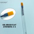 Gel Brush Flat Synthetic #4 ( Transparent Marble Handle)