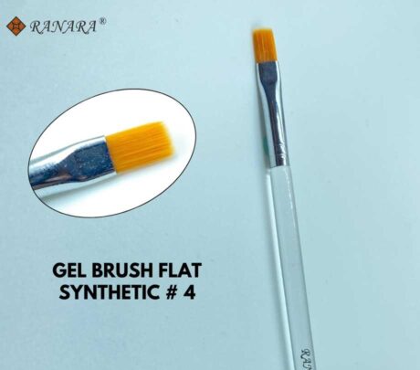 GEL BRUSH FLAT SYNTHETIC # 4 TRANSPARENT MARBLE HANDLE